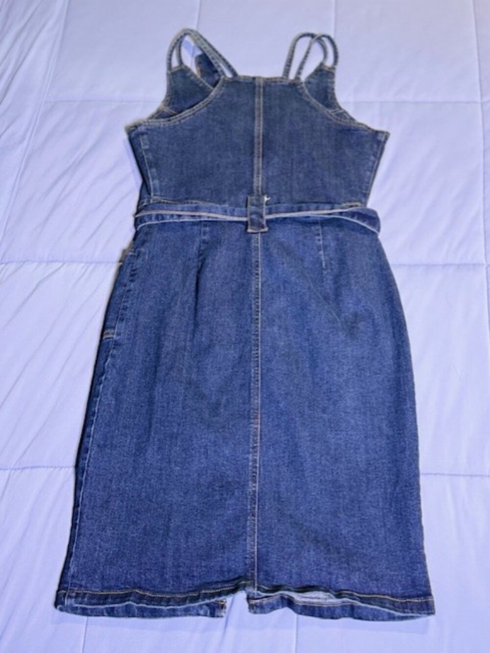 VENUS Denim Zip Front Stretch Dress Size 6 - Picture 6 of 10